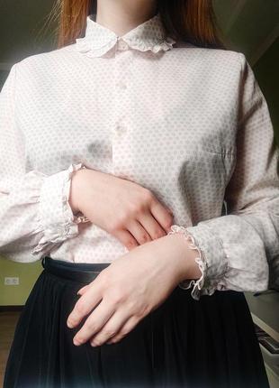 Винтажная блуза в мелкий цветочный принт7 фото
