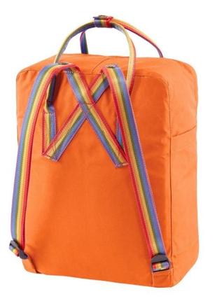 Водонепроницаемый рюкзак kanken 16л с радужными ручками-лямками оранжевый канкен школьный2 фото