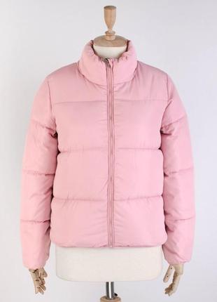 Стильная розовая пудра осенняя деми куртка модная дутая3 фото