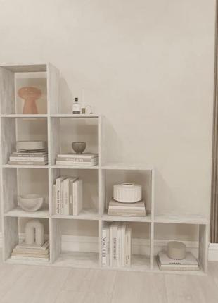 Стеллаж лесенка 10 ячеек, полка для книг и игрушек, полочка 230 мм gp-8