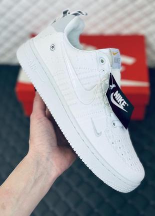 Кросівки чоловічі nike air force all white textile кроссовки найк форс мужские белые4 фото