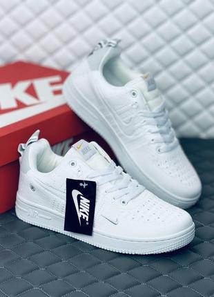 Кросівки чоловічі nike air force all white textile кроссовки найк форс мужские белые10 фото