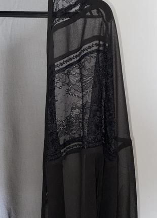 Жіноча чорна накидка  халат пеньюар розмір l4 фото