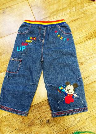 Джинсы, disney, р.12-18мес., 86-92, длинна 48см