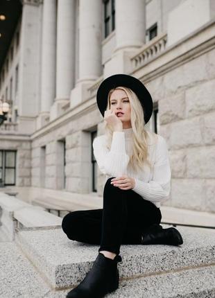 Фетровая шляпа федора черная с ремешком, шляпа с устойчивыми полями, ковбойка