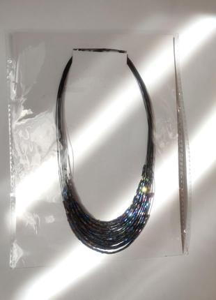 Ожерелье колье украшение на шею из бисера стекляруса7 фото