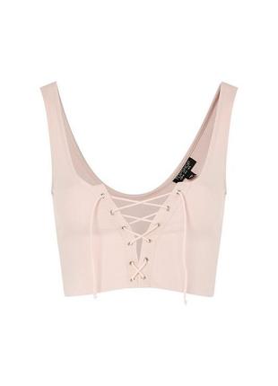 Топ со шнуровкой topshop lace up detail crop top2 фото