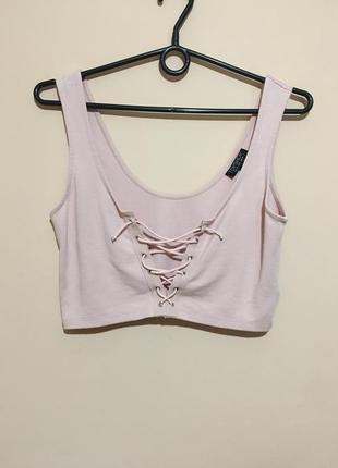 Топ со шнуровкой topshop lace up detail crop top3 фото