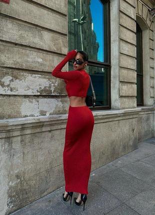 Довга в'язана сукня туреччина відкриті бока довгий рукав5 фото