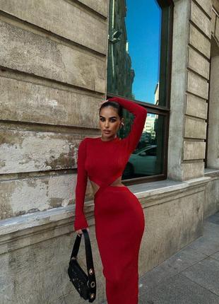 Довга в'язана сукня туреччина відкриті бока довгий рукав4 фото