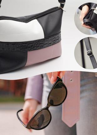 Жіноча сумка через плече + брендові сонцезахисні окуляри cr0016 фото
