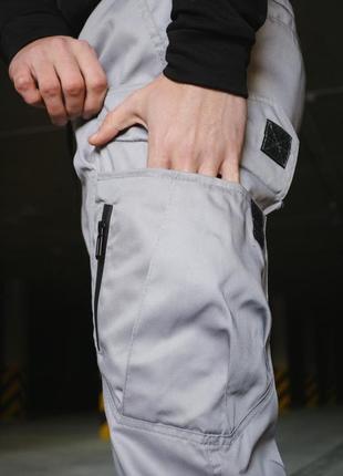Чоловічі легкі весняні спортивні поасякденні штани високої якості світло сірі стрейч коттон прямий крій7 фото