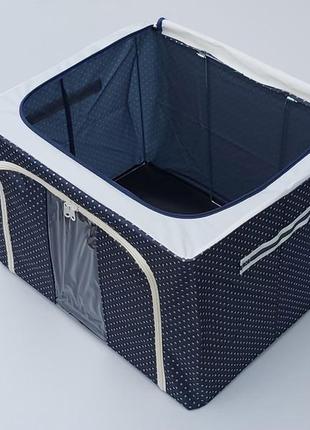 Коробка-органайзер каркасна синього кольору ш 50 * д 40 * в 33 см. для зберігання5 фото