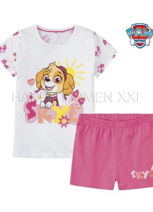 6-8 лет летняя пижама для девочки домашняя одежда футболка детская шорты трикотажные отдых пляж лето