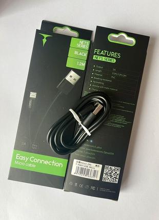 Новий дріт usb - micro usb (1,2 м. 3а) t-phox nets t-m801