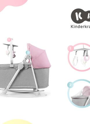 Шезлонг-качалка 5 в 1 kinderkraft nola peony rose (kbnola00pnk0000)10 фото