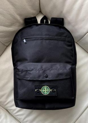 Чёрный рюкзак stone island чорний рюкзак stone island портфель з патчем