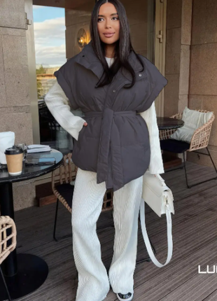 Жилетка женская плащевка+синтепон оверсайз 4 цвета 42-46 523ве