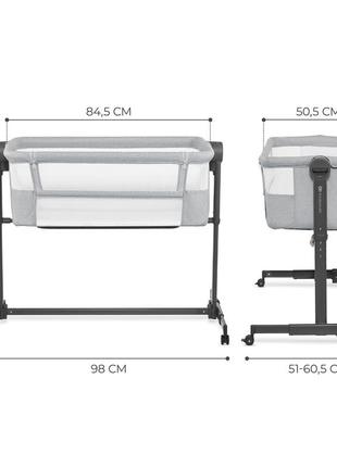 Приставная кроватка-люлька kinderkraft neste up 2 light grey (klneup02lgr0000)7 фото