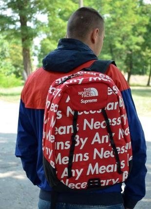 Рюкзак красный городской supreme x the north face