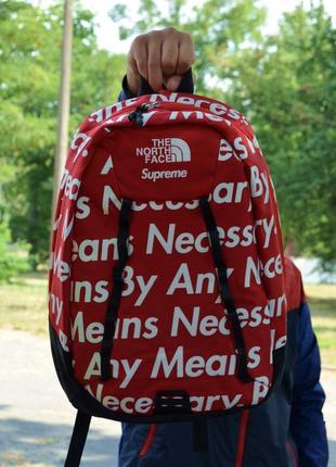 Рюкзак червоний міської supreme x the north face3 фото