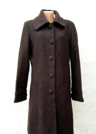 Стильное вовняне коричневе твідовое пальто vero moda.