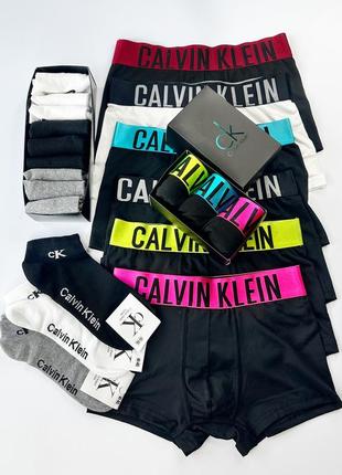 Набор мужских трусов 3шт и носков 3шт calvin klein intense набор трусов и носков кельвин кляйн fellix