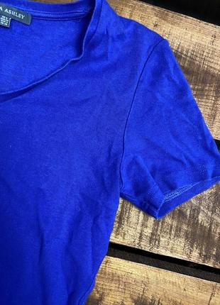 Женская хлопковая футболка laura ashley (лаура эшли срр идеал оригинал синяя)5 фото