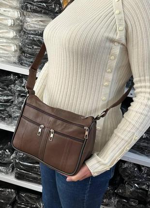 Жіноча сумочка темно-коричнева натуральна шкіра 1020392 фото
