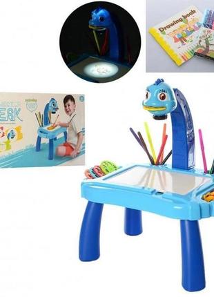 Дитячий стіл проектор для малювання з підсвічуванням projector painting. колір: блакитний7 фото