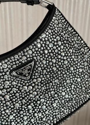 Чорна сумка з кристалами prada3 фото