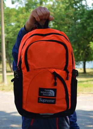 Рюкзак городской спортивный supreme x tnf backpack orange black2 фото