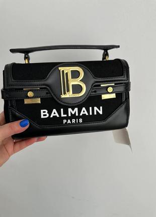 Сумка женская balmain mini натуральная кожа/текстиль7 фото