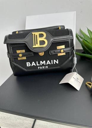 Сумка женская balmain mini натуральная кожа/текстиль4 фото