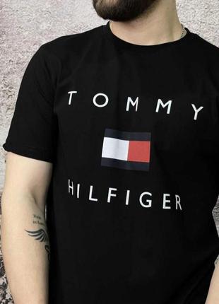 Стильная футболка tommy hilfiger черная