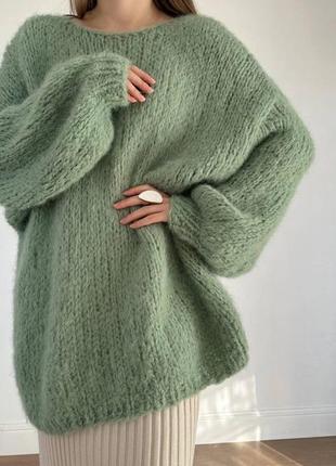 Удлинённый свитер оверсайз из шерсти альпака6 фото