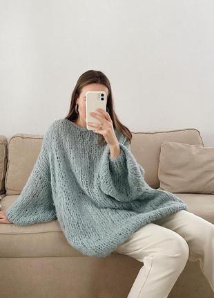 Удлинённый свитер оверсайз из шерсти альпака4 фото