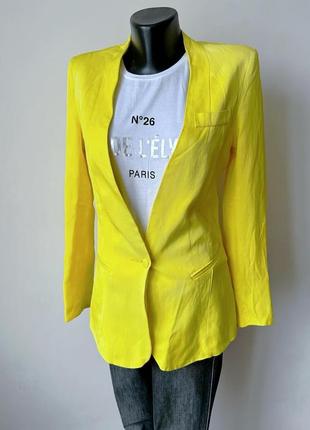 Желтый пиджак жакет блейзер льняной шелковый лен шелк honmes