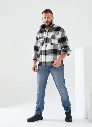Весенняя рубашка мужская кашемировая с карманами5 фото