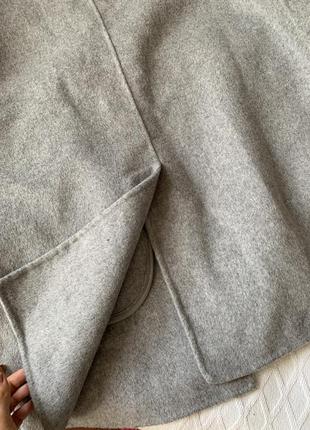 Базовое серое мужское шерстяное пальто 50% шерсть зара3 фото