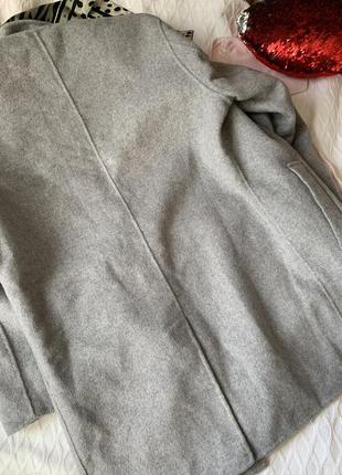 Базовое серое мужское шерстяное пальто 50% шерсть зара4 фото
