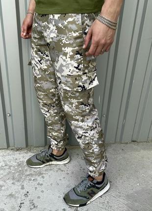 Чоловічі легкі весняні штани військового стилю високої якості світлий піксель хакі сірий6 фото