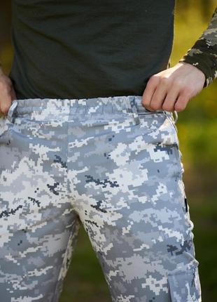 Чоловічі легкі весняні штани військового стилю високої якості сірий піксель4 фото
