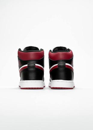 Nike air jordan 1 белые с черным и бордовым6 фото