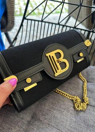 Сумка жіноча balmain mini натуральна шкіра/текстиль2 фото