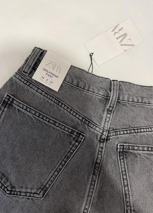 Серые джинсы zara 34 40 серые джинсы xs прямые джинсы широкие на невысокий рост классические джинсы girlfriend9 фото