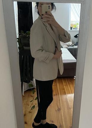 H&m піджак тепло-сірого кольору з льону та віскози2 фото