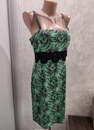 Красивое вечернее платье - сарафан из вискозы с кружевом3 фото