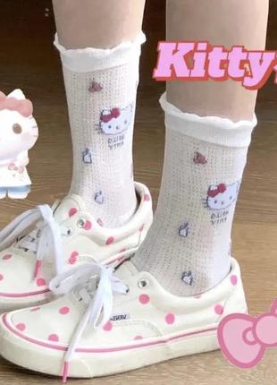 Шкарпетки hello kitty, носочки біля хелоу кітті1 фото