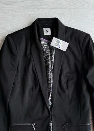 Черный пиджак блейзер жакет tu5 фото